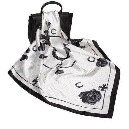 New Elegance Fashionable Scarves for Women Shawl Print Silk Satin Hijab Scarf Female Bandana 90*90cm Luxury Square Shawls Scarfs For Ladies