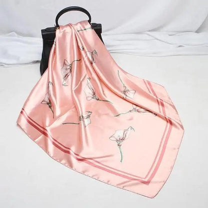New Elegance Fashionable Scarves for Women Shawl Print Silk Satin Hijab Scarf Female Bandana 90*90cm Luxury Square Shawls Scarfs For Ladies