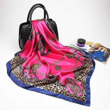 New Elegance Fashionable Scarves for Women Shawl Print Silk Satin Hijab Scarf Female Bandana 90*90cm Luxury Square Shawls Scarfs For Ladies