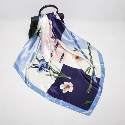 New Elegance Fashionable Scarves for Women Shawl Print Silk Satin Hijab Scarf Female Bandana 90*90cm Luxury Square Shawls Scarfs For Ladies