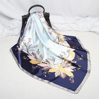 New Elegance Fashionable Scarves for Women Shawl Print Silk Satin Hijab Scarf Female Bandana 90*90cm Luxury Square Shawls Scarfs For Ladies