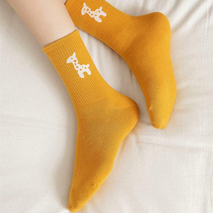 New Elegant Fruit Printed Breathable Cotton Socks Happy Funny Unisex Socks Candy Colors Harajuku Casual Cotton Crew Socks For Men And Women