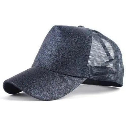 New Elegant Glitter Ponytail Baseball Caps Sequins Shining High Quality Fashionable Cap For Womens Messy Bun Adjustable Snapback Hip Hop Hat