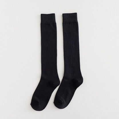 New Fashion Cotton Ladies Knee High Solid Color Socks Student Socks School Party Street Wear Dancing Socks High Quality Cotton Knee High Socks For Women