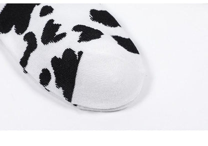 New Fashion Cow Print Cute Animals White Cartoon Socks Cute Happy Socks Unisex Fashion Socks Cow Style Breathable Socks For Men And Women