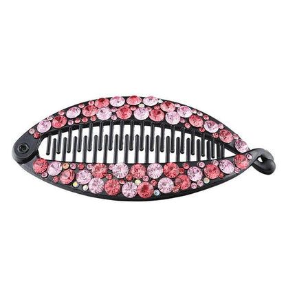 New Fashion Hair Clips Women Banana Barrettes Plastic Color Rhinestone Hair Claws Pins Clamps for Girls Ponytail Mohawk Bun Maker Accessories For Curly Hair Women