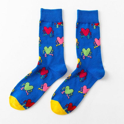 New Fashion Pure Soft Cotton Cartoon Animals Casual Socks Loving Heart Flamingo Women Cute Funny Short Ankle Socks For Men And Women