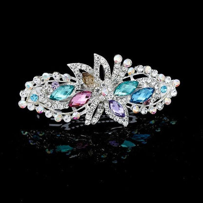 New Fashion Rhinestone Hairpin for Women Banana Clip Bow Girls Hair Clip Elegant Ladies Barrettes Hear Accessories