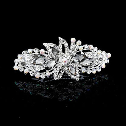 New Fashion Rhinestone Hairpin for Women Banana Clip Bow Girls Hair Clip Elegant Ladies Barrettes Hear Accessories