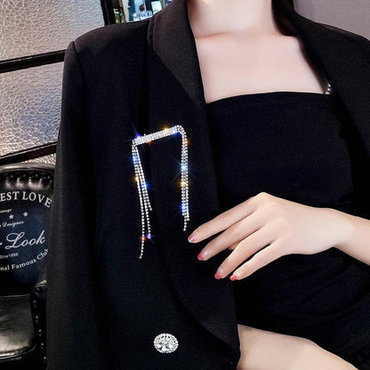 New Fashion Rhinestone Tassel Hair Barrettes For Women Hair Clips Golden Sliver Hairpin Female Hairgrips Wedding Hair Accessories for Brides and Bridesmaids