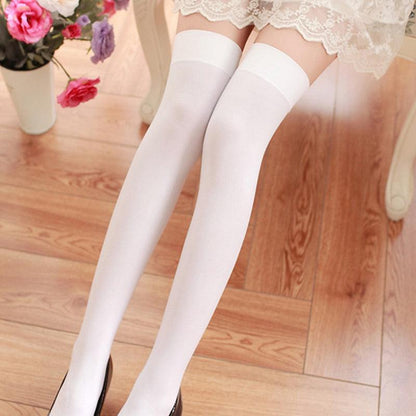 New Fashion Thigh High Stockings Solid Velvet Soft Flexible Over Knee Socks Tall Long Boot Stockings for Women