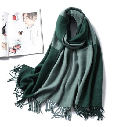 New Fashion Winter Soft Thick Warm Colorful Cashmere Scarf Elegant Escharpe Shawls Scarf Shawls Wraps Lightweight Lady Solid Scarves Fashion Tassels Blanket For Women