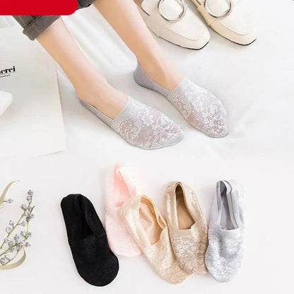 New Fashion Women Girls Spring Summer Socks Style Lace Flower Short Sock Breathable Invisible Ankle Socks Lace Socks for Women Ankle ,Knit Cotton Socks, Cute Ankle Lace Ruffled Socks for Women Warm Non-Slip Thick Lace Floor Socks