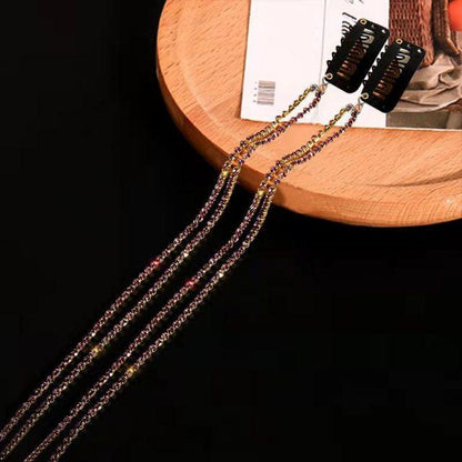 New Flashing Diamond Chain Hairpin Braided Hair Headdress Tassel Hairpin High Sense Temperament Dirty Braided Hairband Gorgeous Hair Accessories For Women