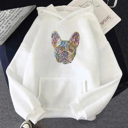 New French Bulldog Hoodies Oversized Cute Dog Print Sweatshirt Funny Graphic Unisex Fashion Hoodie Streetwear Female Hooded Cute Dog Print Sweatshirt Funny Graphic Unisex Fashion Hoodie
