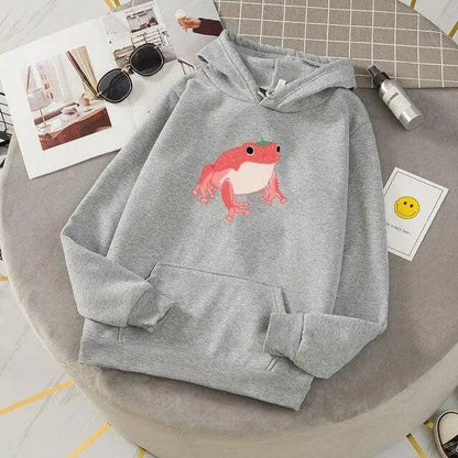 New Frog Sweatshirt Oversized Clothes Long Sleeve Hooded Hoodie For Girls Winter Hoodie With Pocket Pink Sweatshirts Hoodies for Women Teen Girls Cute Cartoon Frogs Casual Hooded Loose Long Sleeve Sweatshirt with Pocket