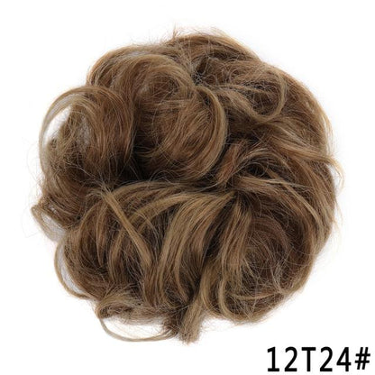 New Girl's Synthetic Chignon Red Pink Purple Blue Green Curly Messy Bun Kids Donut Roller Hair Bun Heat Resistant Fake Hair Wigs For Black Women Cosplay Wigs For Women