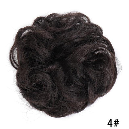 New Girl's Synthetic Chignon Red Pink Purple Blue Green Curly Messy Bun Kids Donut Roller Hair Bun Heat Resistant Fake Hair Wigs For Black Women Cosplay Wigs For Women