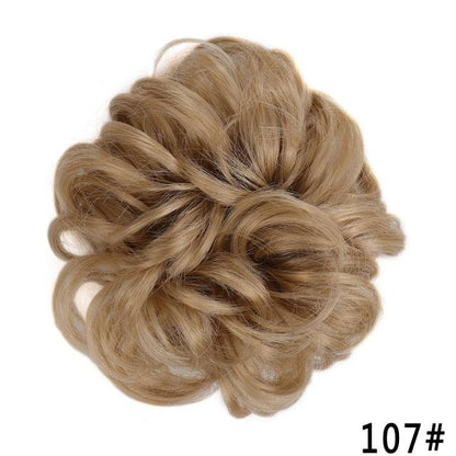 New Girl's Synthetic Chignon Red Pink Purple Blue Green Curly Messy Bun Kids Donut Roller Hair Bun Heat Resistant Fake Hair Wigs For Black Women Cosplay Wigs For Women