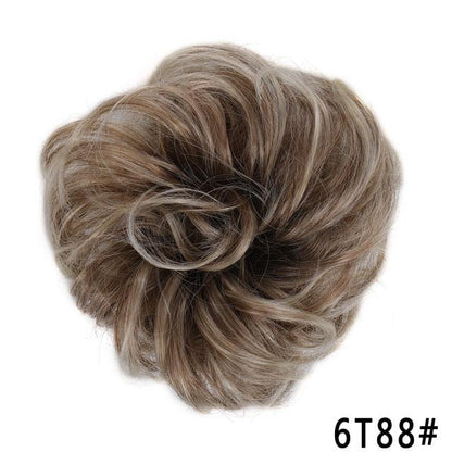 New Girl's Synthetic Chignon Red Pink Purple Blue Green Curly Messy Bun Kids Donut Roller Hair Bun Heat Resistant Fake Hair Wigs For Black Women Cosplay Wigs For Women
