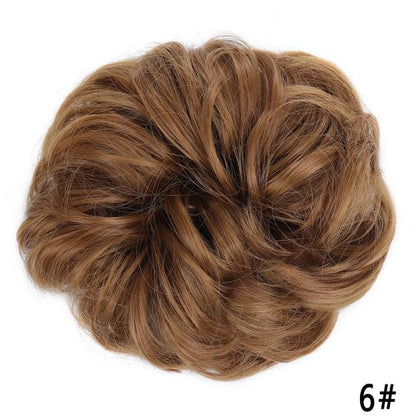 New Girl's Synthetic Chignon Red Pink Purple Blue Green Curly Messy Bun Kids Donut Roller Hair Bun Heat Resistant Fake Hair Wigs For Black Women Cosplay Wigs For Women