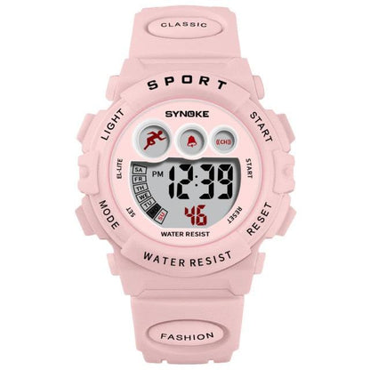 New Girls Boys Watch Waterproof 50M Electronic Watches Luminous Dial Fashion Sports Waterproof Casual Electronic Analog Quartz 7 Colorful Led Watches With Alarm Stopwatch Silicone Band Luminous Wristatches