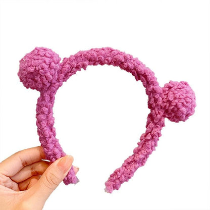 New Girls Cute Bear Ears Plush Simple Hairbands Kids Lovely Hair Ornament Headband Hair Hoops Children Fashion Gorgeous Hair Accessories For Women