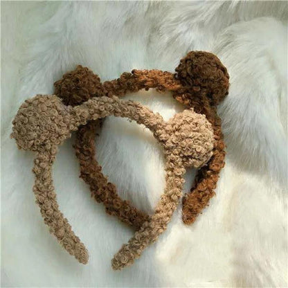 New Girls Cute Bear Ears Plush Simple Hairbands Kids Lovely Hair Ornament Headband Hair Hoops Children Fashion Gorgeous Hair Accessories For Women
