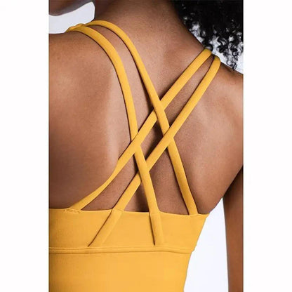 New High Quality Fabric Nylon Breathable Women Yoga Tops Bra Solid Color And Sports Wear Outdoor Exercise Clothes For Ladies
