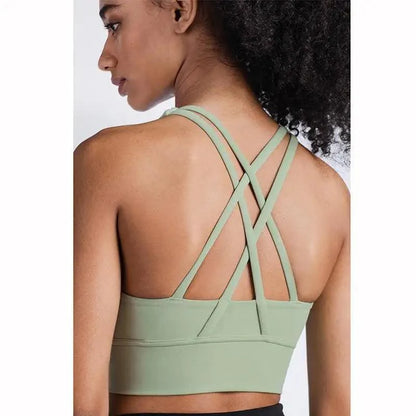 New High Quality Fabric Nylon Breathable Women Yoga Tops Bra Solid Color And Sports Wear Outdoor Exercise Clothes For Ladies