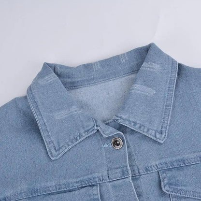New Incredible Spring Women Sexy Ripped Denim Jackets Vintage Casual Short Jean Jacket Puff Sleeve Winter Female Coat Streetwear