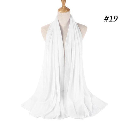 New Long Solid Colorful Soft Chiffon Hijab Elegant Scarf Wrap Lightweight Islamic Head Wear Escharpe Shawls Headband Stole Muslim Hijabs Wrap Headscarf Scarves Colors For Women