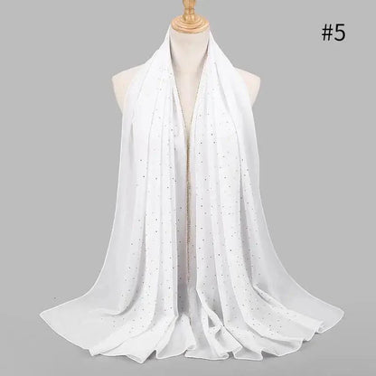 New Luxurious Gold Chiffon Head Scarf Solid Soft Long Muslim Scarves For Women Hijab Musulman Female Shawl and Wrap