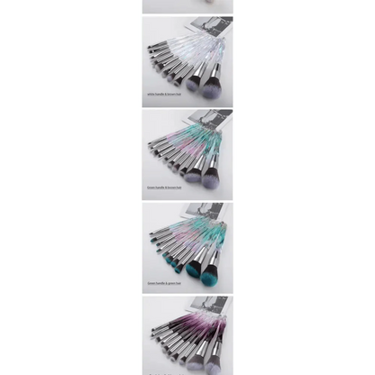 New Luxury Cosmic Color New Luxury Crystal Makeup Brushes Powder Foundation Eyeshadow Eyebrow Cosmetics for Face Fan Make Up Brush Set