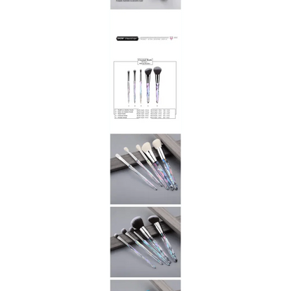 New Luxury Cosmic Color New Luxury Crystal Makeup Brushes Powder Foundation Eyeshadow Eyebrow Cosmetics for Face Fan Make Up Brush Set