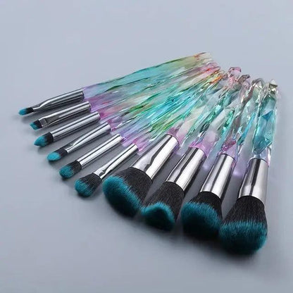 New Luxury Cosmic Color New Luxury Crystal Makeup Brushes Powder Foundation Eyeshadow Eyebrow Cosmetics for Face Fan Make Up Brush Set