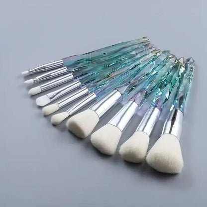 New Luxury Cosmic Color New Luxury Crystal Makeup Brushes Powder Foundation Eyeshadow Eyebrow Cosmetics for Face Fan Make Up Brush Set