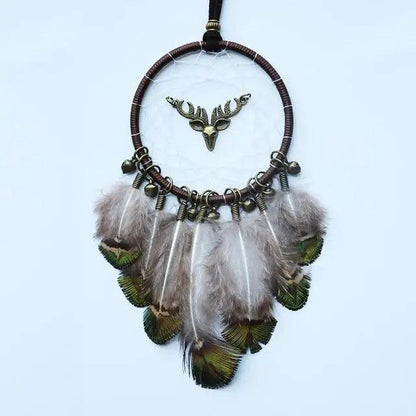 New Luxury Original Silver Gray Dream Catcher 2 Ring Feather Hanging Art Gifts To Bestie Friends Creative Valentine's Day Gifts