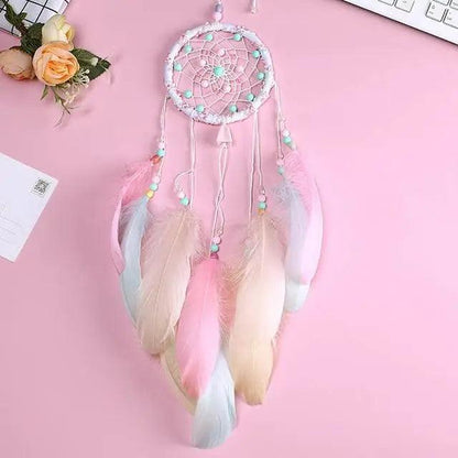 New Luxury Original Silver Gray Dream Catcher 2 Ring Feather Hanging Art Gifts To Bestie Friends Creative Valentine's Day Gifts