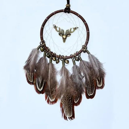 New Luxury Original Silver Gray Dream Catcher 2 Ring Feather Hanging Art Gifts To Bestie Friends Creative Valentine's Day Gifts