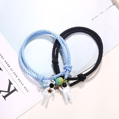 New Magnet Couple Bracelet Star Astronaut Paired Bracelet Attractive Fashion Star Magnetic Bracelets For Couples Jewelry Gifts Set For Couple Bestfriend Girlfriend Boyfriend Women Men