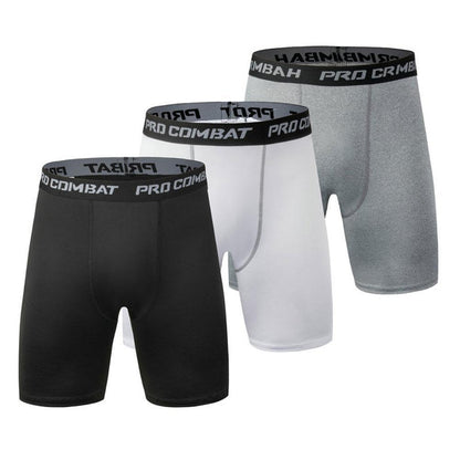 New Male Fitness Quick-Drying Tight Shorts Elastic Compression Leggings Training Pants Men Running Shorts Comfort Black Gray Mens Running Compression Pants Workout Cool Quick Dry Sports Shorts for Running Athletic Underwear