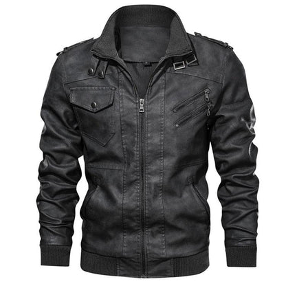 New Men's PU Leather Jackets Autumn Casual Motorcycle Jacket Biker Hooded Jackets Autumn Casual Warm Jacket Men Winter Clothing Jackets Men Black Vintage Motorcycle Jacket With Removable Hood
