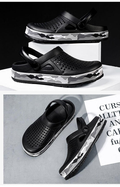 New Mens Shoes Sandals Summer Slippers Unisex Garden Clogs Shoes Casual Slippers Womens Mens Quick Drying Sandals Summer Anti-Slip Beach Shoes
