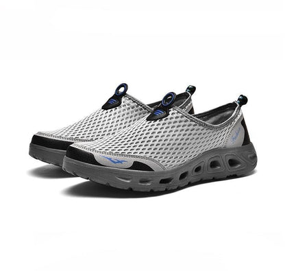 New Mesh Mens Aqua Shoes Outdoor Breathable Quick Dry Water Sneakers Light Anti-Skid Sport Footwear Comfortable Mesh Work Shoes Beach Swim Surf Shoes Water Shoes