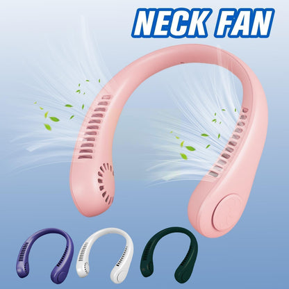 New Mini Neck Fan Portable Bladeless Hanging Neck 1200mAh Rechargeable Air Cooler 3 Speed Mini Summer Sports Fans Portable Smart Cooling Neckband Fan Super Quiet Working