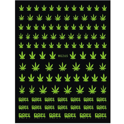 New Mixed Acrylic Stickers Manicure Decoration Weed Leaf Designs Nail Accessories Nail Art Decals Water Transfer Nail Decals Sticker For Pretty Girl Self-Adhesive Nail Decals Designer Nail Stickers for Acrylic