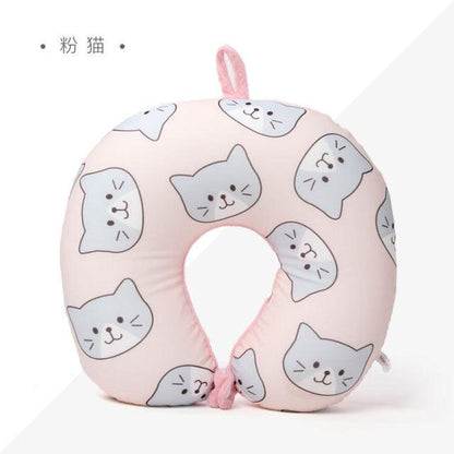 New Polar Bear And Cat U-shaped Travel Pillows For Sleeping Microbead Foam Cartoon Neck Pillow Office Airplane Soft Headrest Premium Travel Pillow Sleep with NO Neck Pain Super Soft Memory Foam Neck Pillow Easy Washing