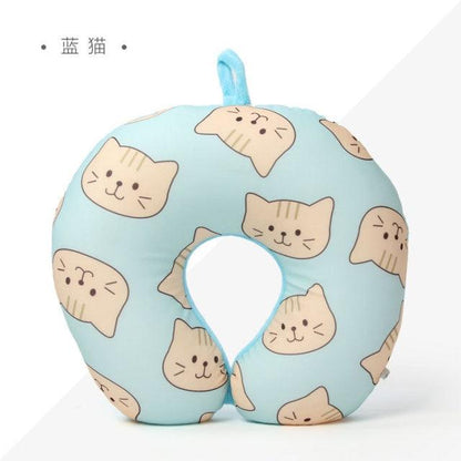 New Polar Bear And Cat U-shaped Travel Pillows For Sleeping Microbead Foam Cartoon Neck Pillow Office Airplane Soft Headrest Premium Travel Pillow Sleep with NO Neck Pain Super Soft Memory Foam Neck Pillow Easy Washing
