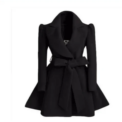 New Popular Women's Woolen Windbreaker Overcoat Jacket Coats Red XL Autumn And Winter Long Windbreaker Overcoat Fashionable Coat Jacket